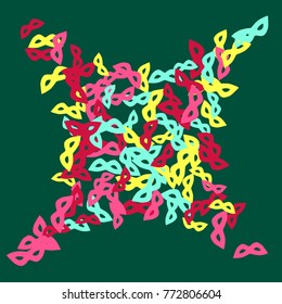 Vector Background Pattern. Element of design. Colorful carnival masks on a green background 
