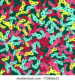 Vector Background Pattern. Element of design. Colorful carnival masks on a green background 
