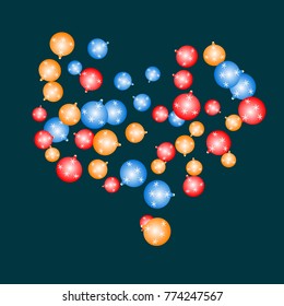 Vector Background Pattern. Element of design. New Year decoration. Christmas balls.
