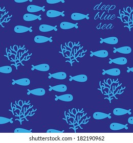 Vector background pattern with fish