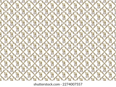 Vector background pattern in gold color can be used for wall decoration in the house or others