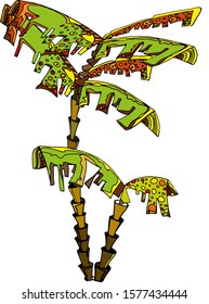 Vector background. Pattern with green branches and leaves silhouette. Greeting card for invitation or celebration.