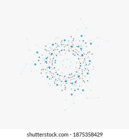 Vector background pattern network. Design dots and lines