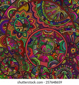 Vector background pattern of the ornamental  circles with a lot of details and colors