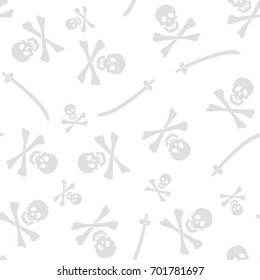 Vector background pattern with pirate skull and bones.