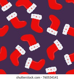 Vector background pattern with red New Year's boot.