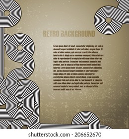 Vector Background Pattern of Retro Lines for Design, Web Site, Banner, Poster. Grunge illustration of Vintage Stripes. Old 70s Style