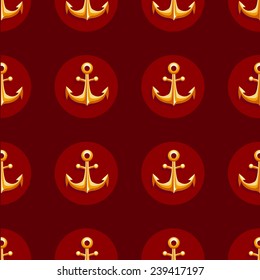 Vector background pattern with sea and river anchors.