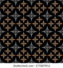 Vector background pattern. Seamless pattern on a black background: for fabric, tile, interior design or wallpaper. Modern background image