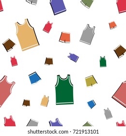 Vector background pattern with shorts and T-shirt.