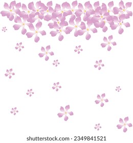 The vector background pattern showcases charming and cute flower motifs. These flowers are called "Catharanthus roseue" in English