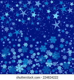 vector background - pattern of snowflakes and stars