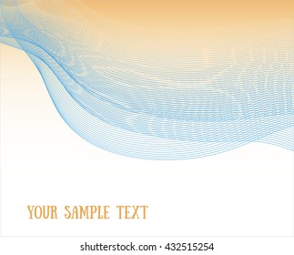 Vector background pattern of the waves made by means of bending lines parallel with the color smooth overflowing. Suitable for corporate identity, printing products.