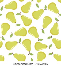 Vector background pattern with yellow pear.
