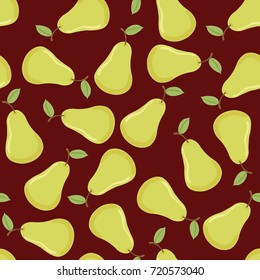 Vector background pattern with yellow pear.