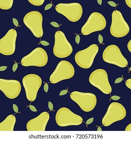Vector background pattern with yellow pear.