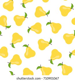 Vector background pattern with yellow pears.