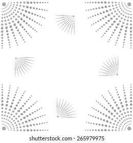 Vector background - patterns of grey and black circles on white surface. 