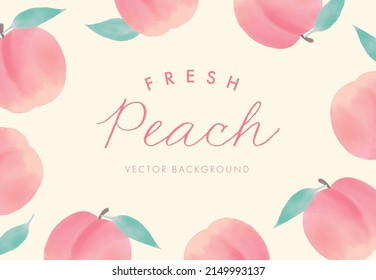 vector background with peaches in watercolor for banners, cards, flyers, social media wallpapers, etc.