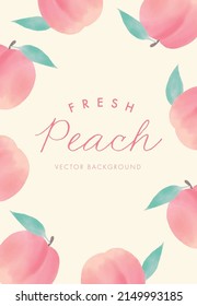 vector background with peaches in watercolor for banners, cards, flyers, social media wallpapers, etc.