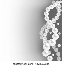 Vector background with pearl waves border. Template for wedding invitation, greeting card and other elegant designs.