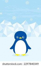 vector background with penguins on the ice for banners, cards, flyers, social media wallpapers, etc.