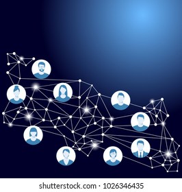 vector background people to people connection. concept communication via the global Internet