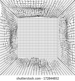 Vector background with a perspective grid.