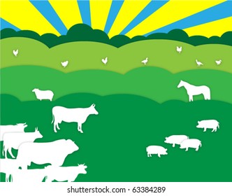 Vector background with pets