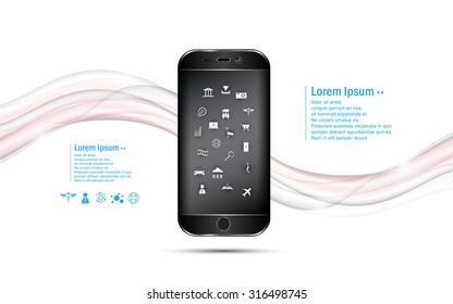 vector background phone and technology innovation icon concept