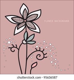 vector background with a picture of a flower with a central heart-shaped / floral background