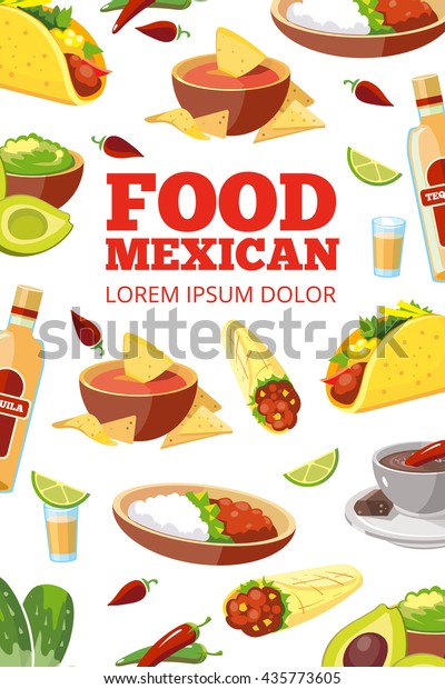 Vector Background Picture Mexican Traditional Food Stock Vector ...