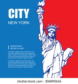 vector background picture with statue of liberty and place for your text.