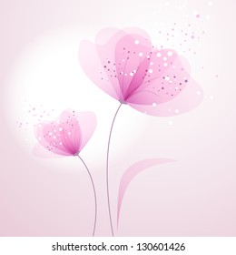 vector background with pink Flower