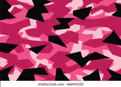 vector background of  pink geometric camouflage