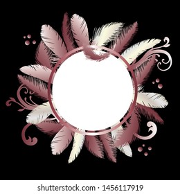 vector background of pink gold feather