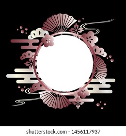 vector background of pink gold japanese pattern