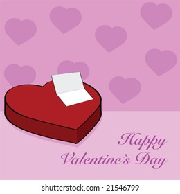 Vector background with pink hearts, for Valentine's Day