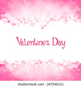 Vector background with pink hearts Valentine's