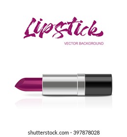 Vector background with pink lipstic