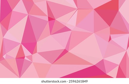 The vector background with pink polygonal triangle colors gives the design a soft, yet striking appearance, perfect for modern, feminine aesthetics.