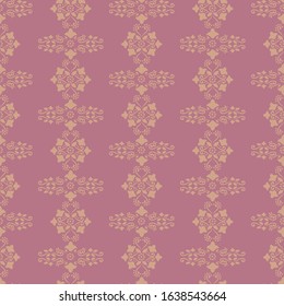 Vector background pink purple and yellow delicate ornament retro floral flowers curls seamless pattern wallpaper