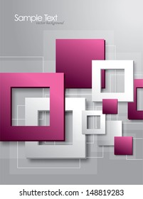 Vector background with pink squares. Eps10. 