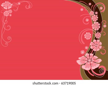 Vector background of pink Vintage flower background, space for your texts