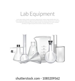 Vector background with place for text and chemical laboratory glass tubes