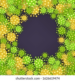 Vector background with place for text, viruses