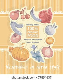 Vector background with Place for your text. Abstract Classical Vegetables card.