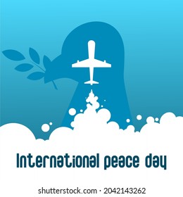 
vector background with planes, birds, international peace day