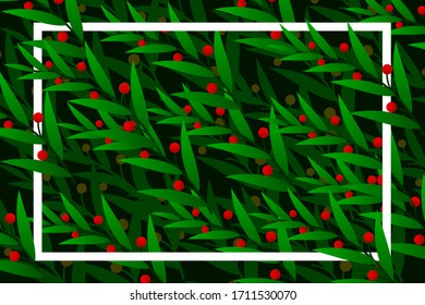 vector background of plants with red seeds