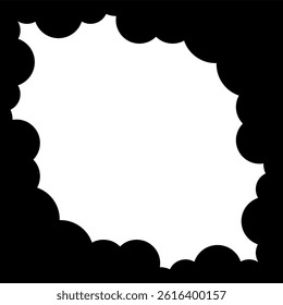 A vector background with a playful, organic border design. 